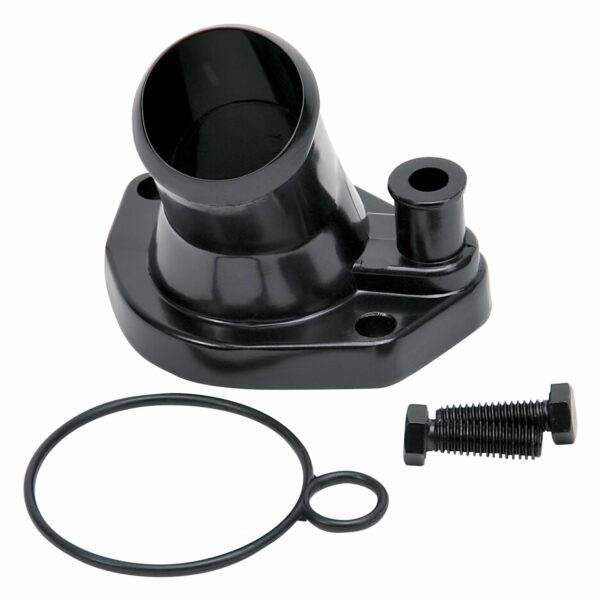 Edelbrock 15 Deg Water Neck Small Block Ford Black